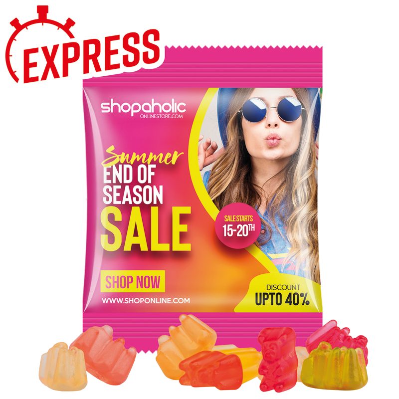Express Basic Gummibärchen, Folie weiß
