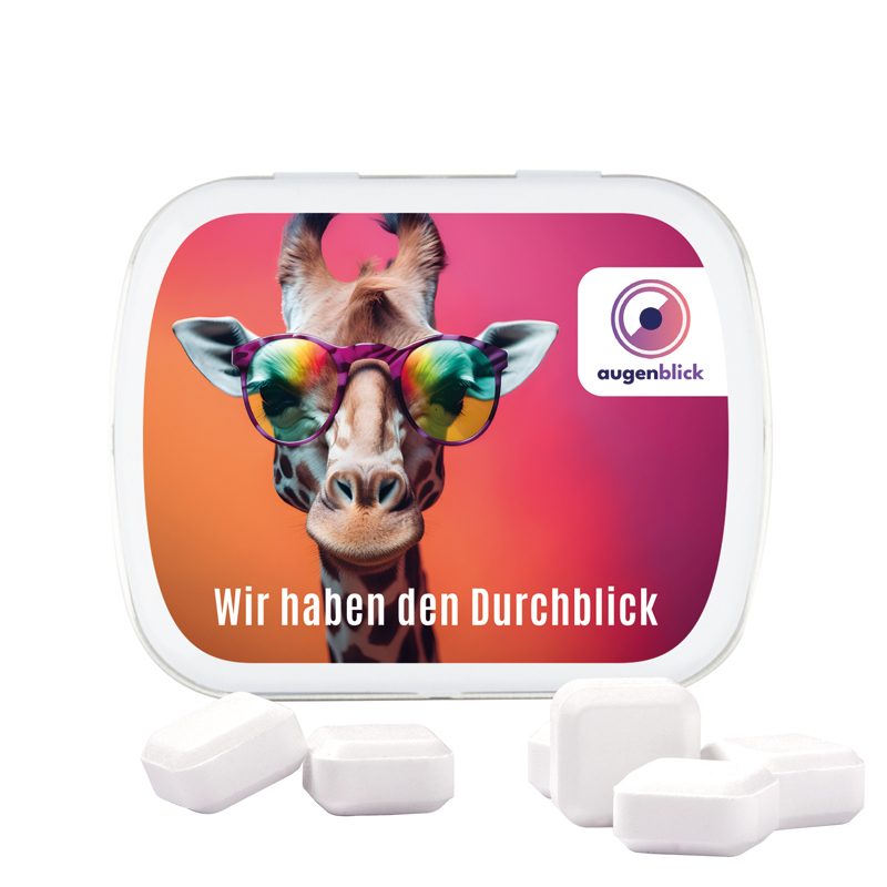 Klappdose, weiß, Traubenzuckerquadrate