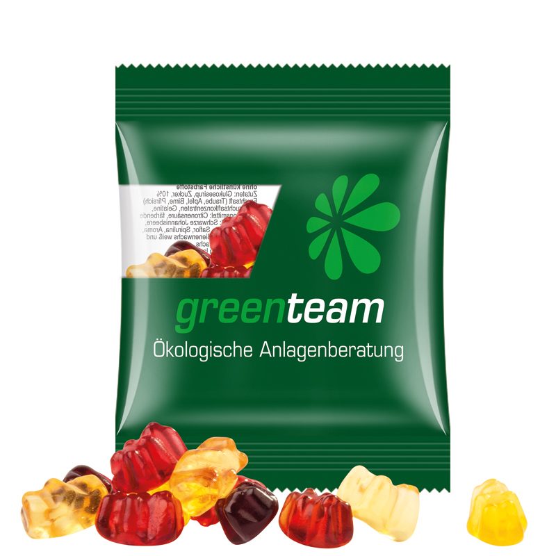 Minitüte 10 g, transparente kompostierbare Folie, Trolli Fruchtgummibären