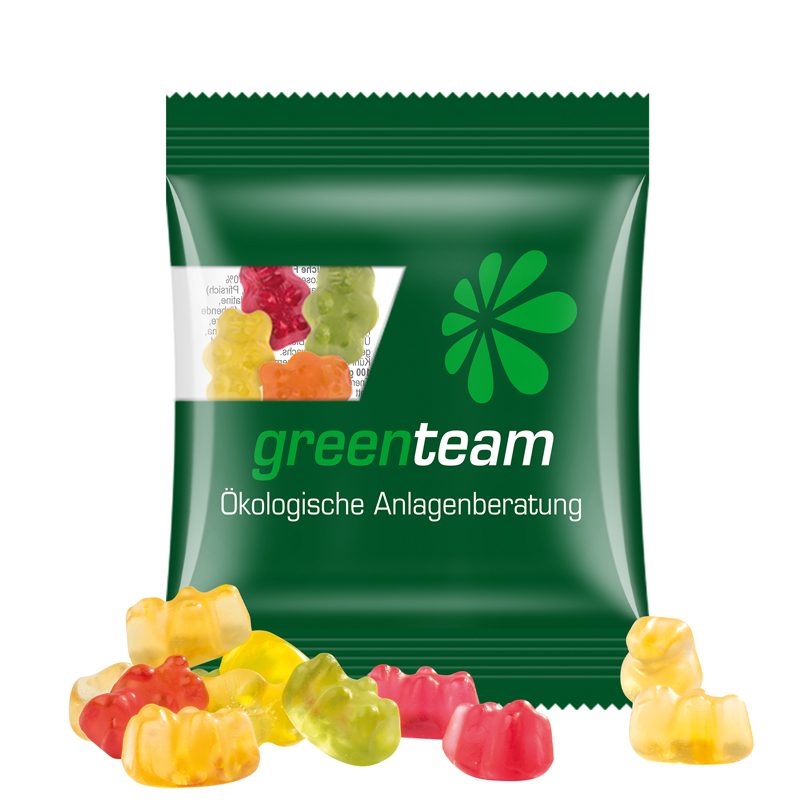Minitüte 10 g, transparente kompostierbare Folie, Trolli Premium Bärchen