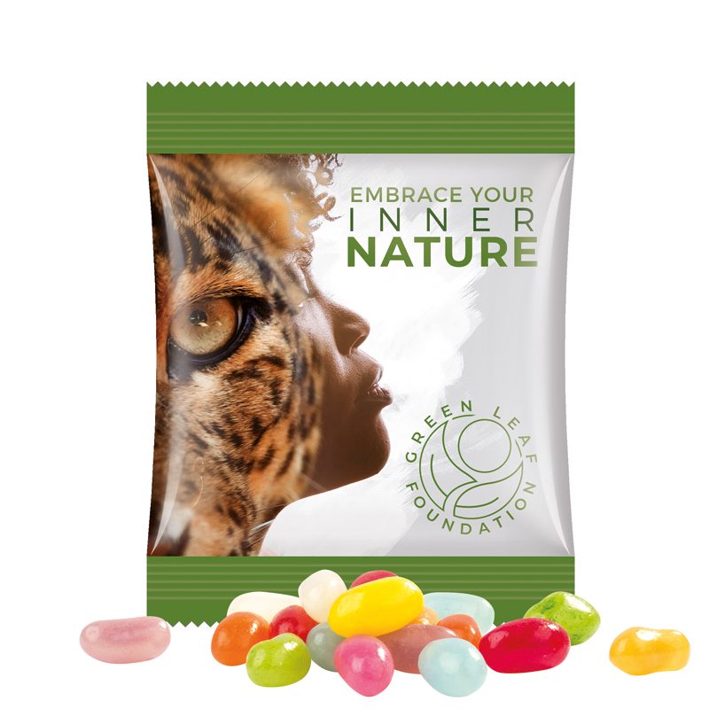 Minitüte 10 g, weiße Folie, Jelly Beans