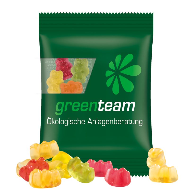 Minitüte 15 g, transparente kompostierbare Folie, Trolli Premium Bärchen