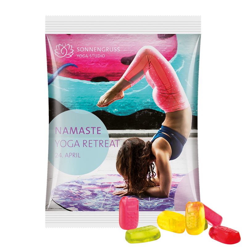 Maxitüte, weiße Folie, Trolli Fruchtgummi Handy