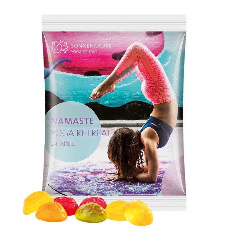 Maxitüte, weiße Folie, Trolli Fruchtgummi Fußbälle