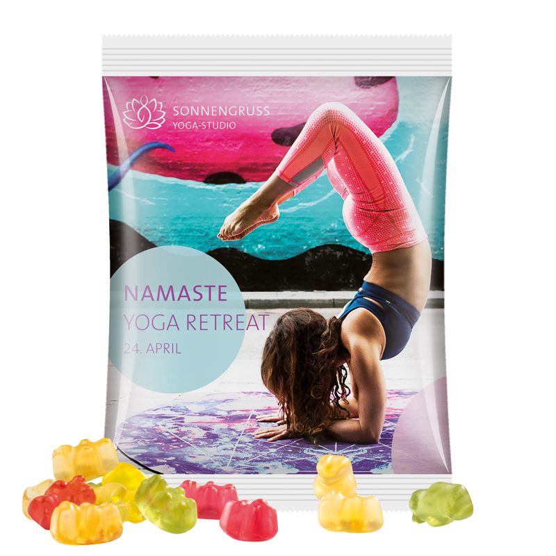 Maxitüte, weiße Folie, Trolli Premium Bärchen