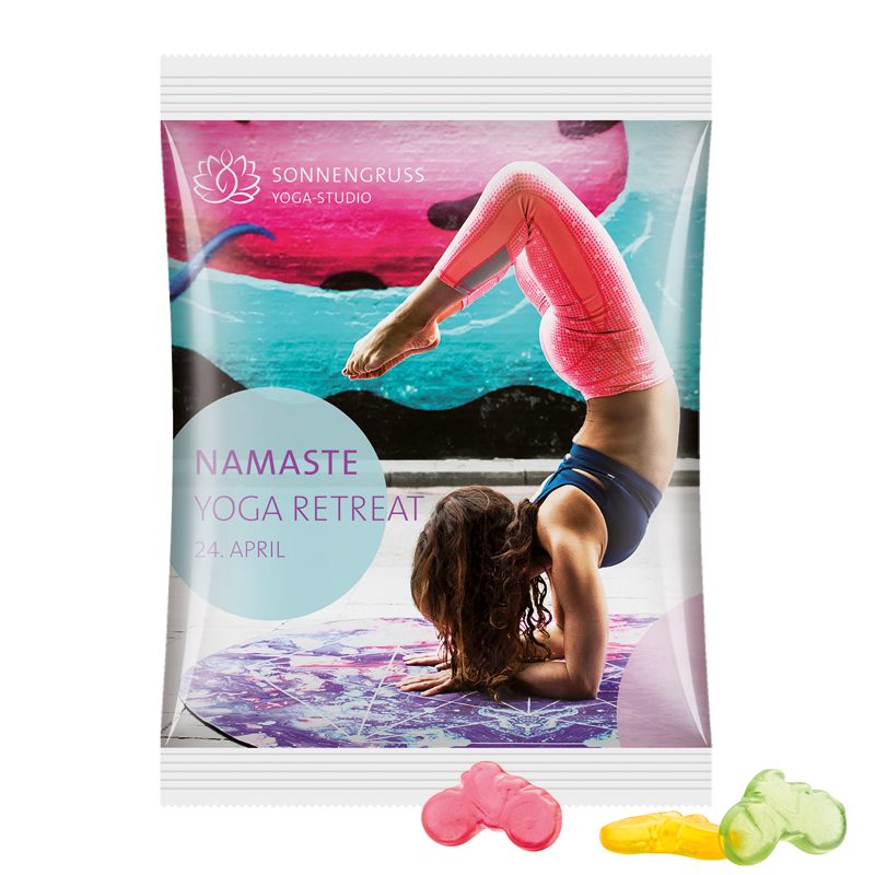 Maxitüte, weiße Folie, Trolli Fruchtgummi Fahrrad