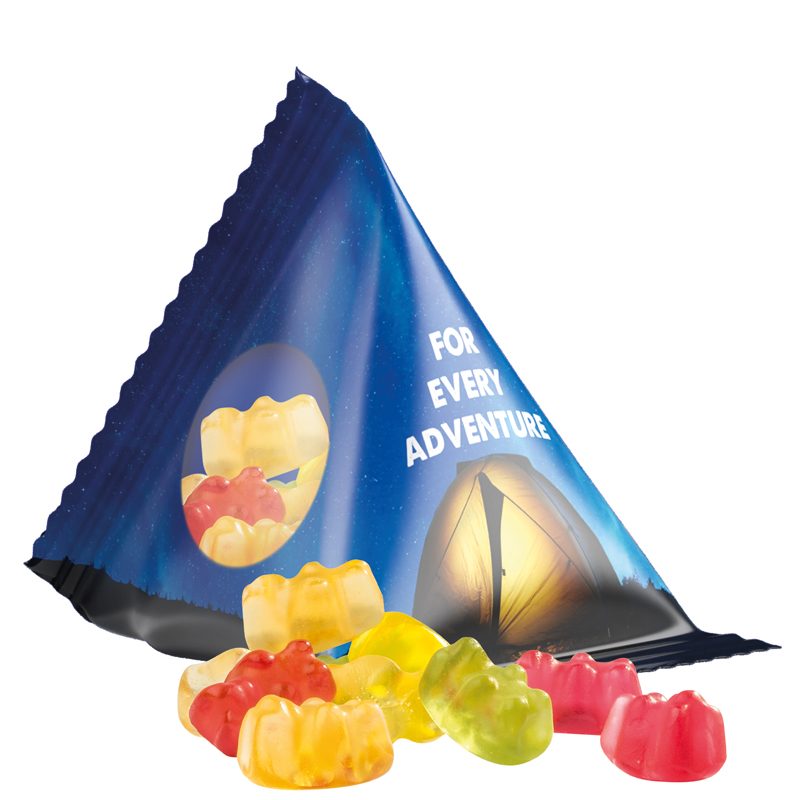 Fruchtgummi Tetraeder, Folie transparent, Trolli Premium Bärchen
