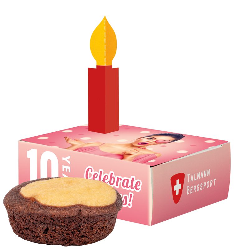 Minikuchen in Werbebox, Bahlsen Kuchensnack Marmor