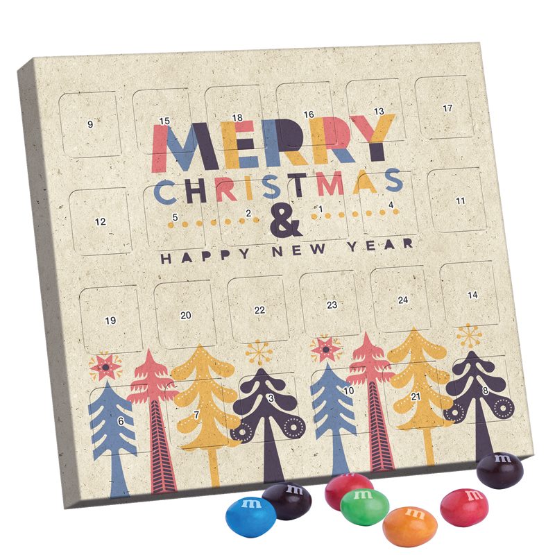 XS Adventskalender, Graspapier, M&M's Crispy