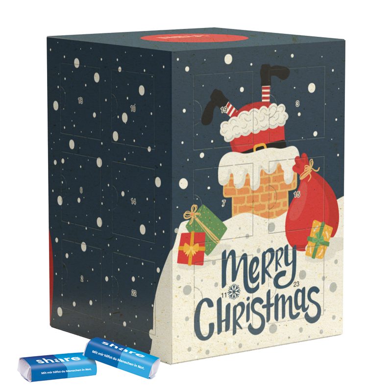 Tower Adventskalender, Graspapier share Schokotäfelchen