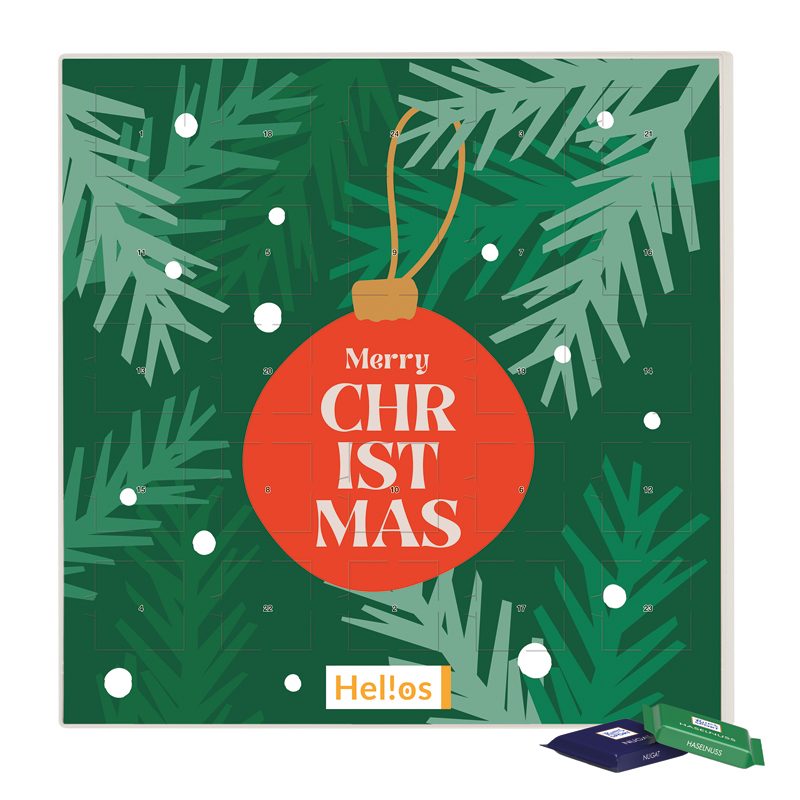 Adventskalender quadratisch, Blister kompostierbar, Ritter SPORT mini