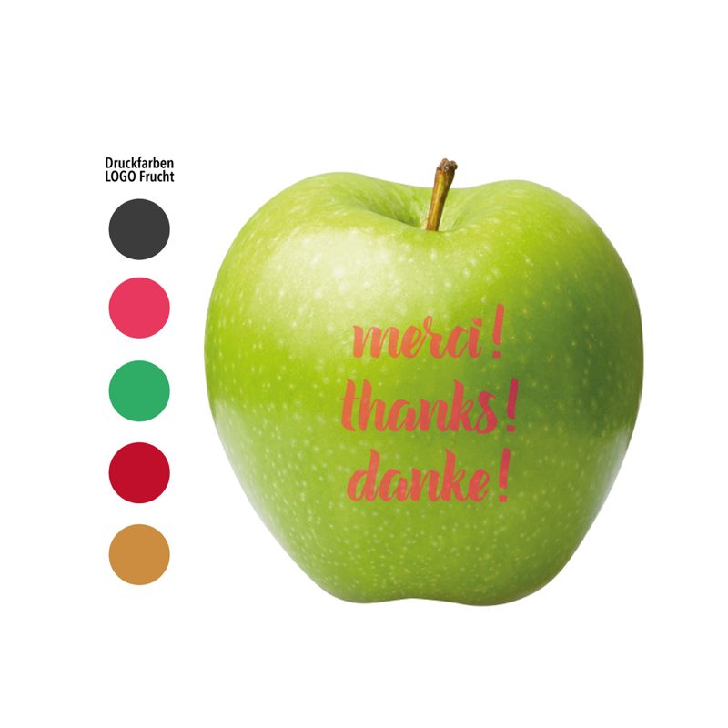 LogoFrucht Apfel "Danke" grün