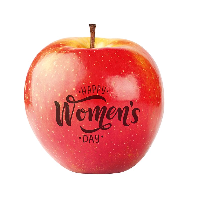 Apfel rot "Happy Women`s Day"