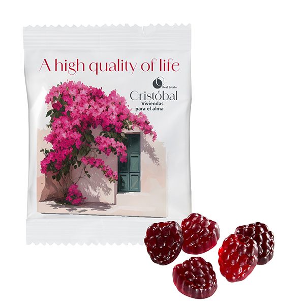 Veganes -80% Zucker Fruchtgummi im konventionellen Tütchen