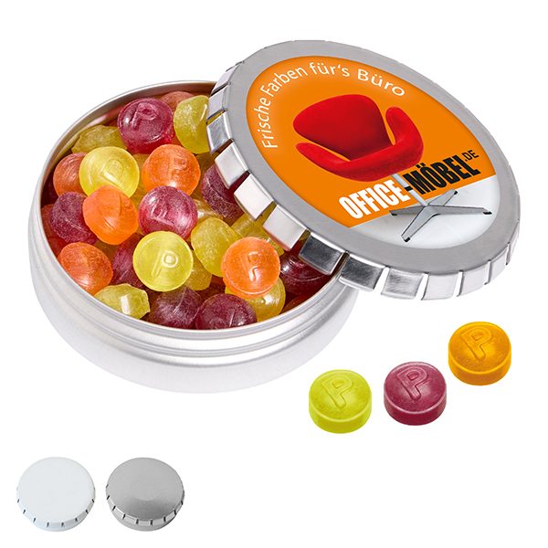 MINI-Drück-mich-Dose mit Pulmoll Pastillen, 50g