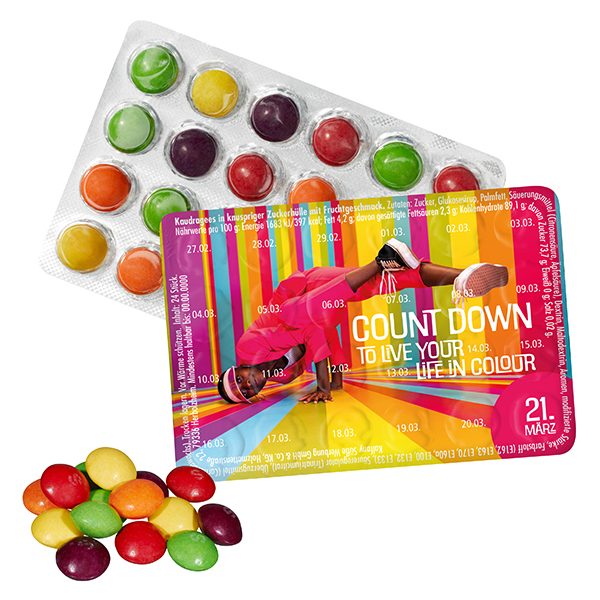 Kleinster Event-Kalender der Welt mit SKITTLES® Original Fruity Candy