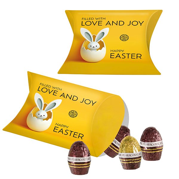 Promo-Kissenverpackung mit Ferrero Rocher Eiern