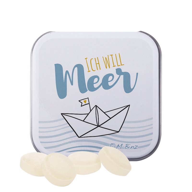 Dose Quadratisch, Mini Bonbons Japanische Minze