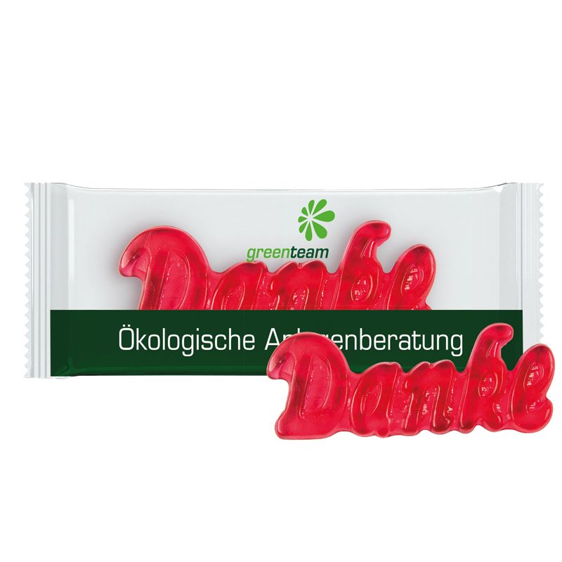Trolli Fruchtgummi "Danke", Folie kompostierbar transparent