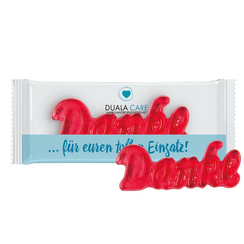 Trolli Fruchtgummi "Danke", Folie transparent