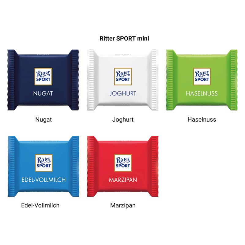 Werbekarte Midi, Ritter SPORT mini Edelvollmilch – weitere Ansicht