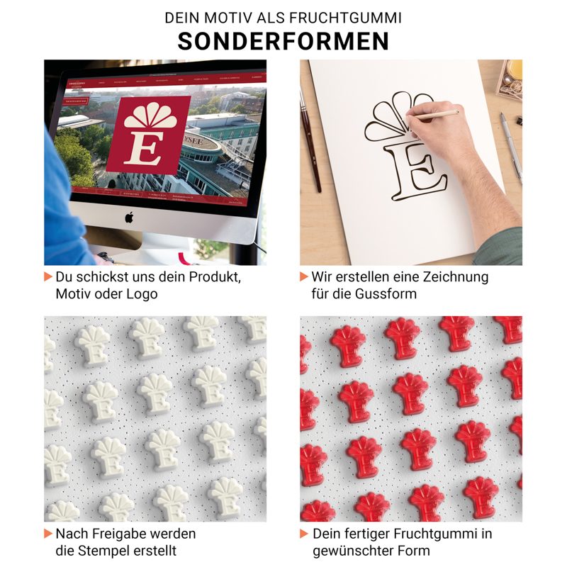 Minitüte Sonderform, 10 g, Folie kompostierbar weiß, Troli Fruchtgummi