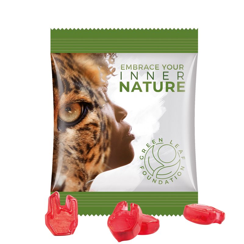 Minitüte Sonderform, 10 g, weiße Folie, Trolli Fruchtgummi