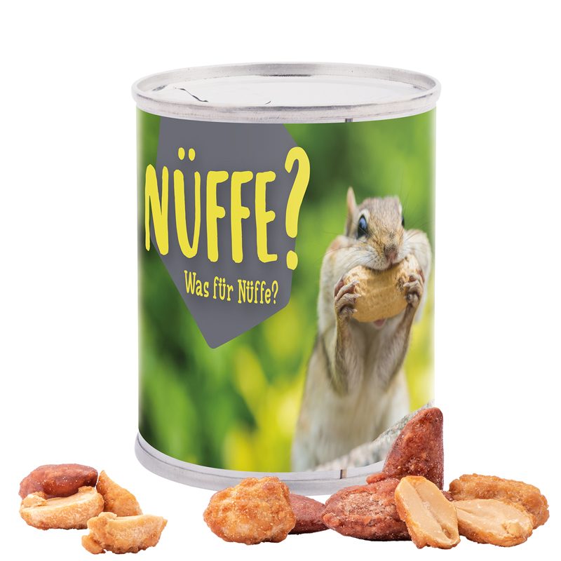 Snack Dose, gebrannte Mandeln und Erdnüsse