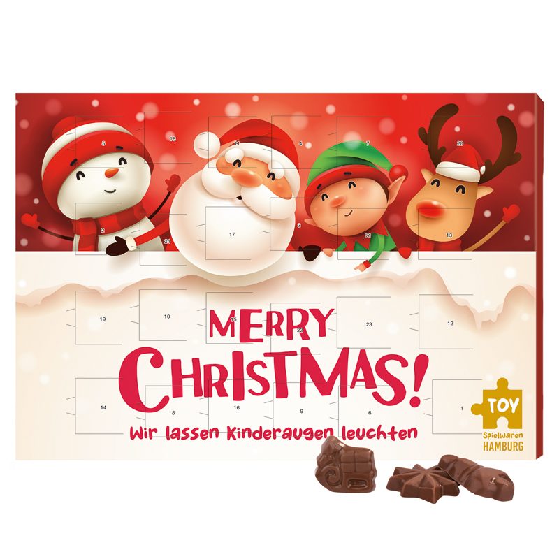 Classic Wand Adventskalender, Querformat, gefüllt mit Friedel Schokolade