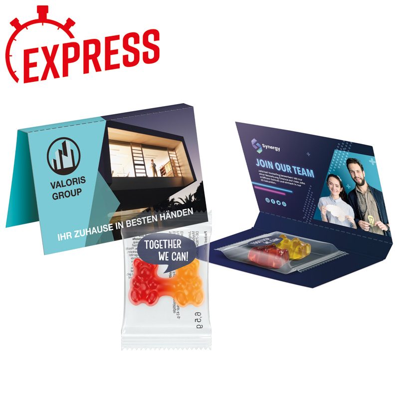 Express Werbekarte, Trolli Team Gummibärchen in Standardgestaltung