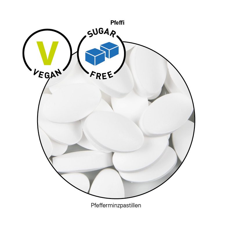 Express Klappdose, Pfeffi zuckerfreie Pfefferminzpastillen – weitere Ansicht
