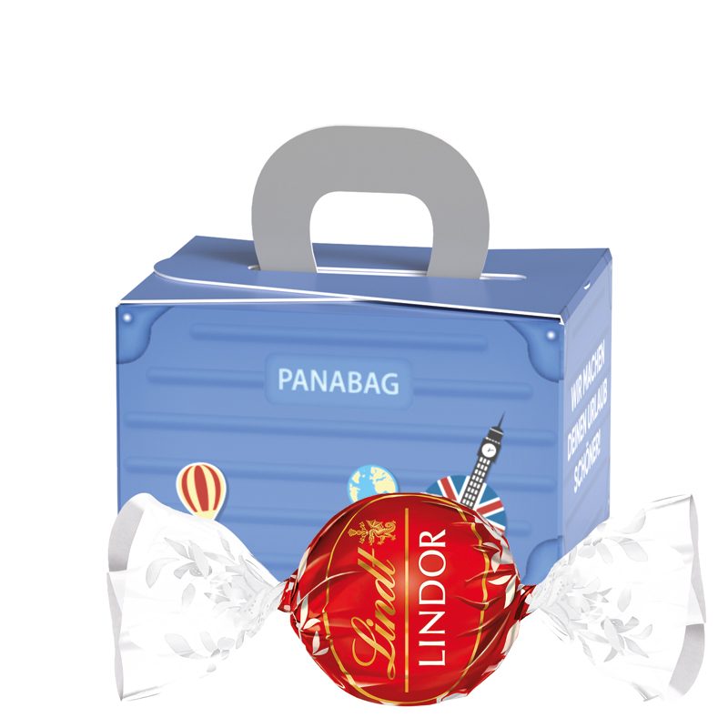 Geschenkbox Mini Koffer, Lindt LINDOR Milchkugeln