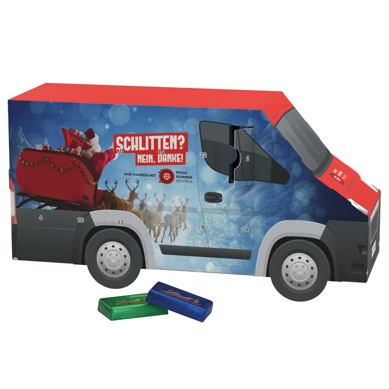 Adventskalender Transporter, Lindt Schokotäfelchen