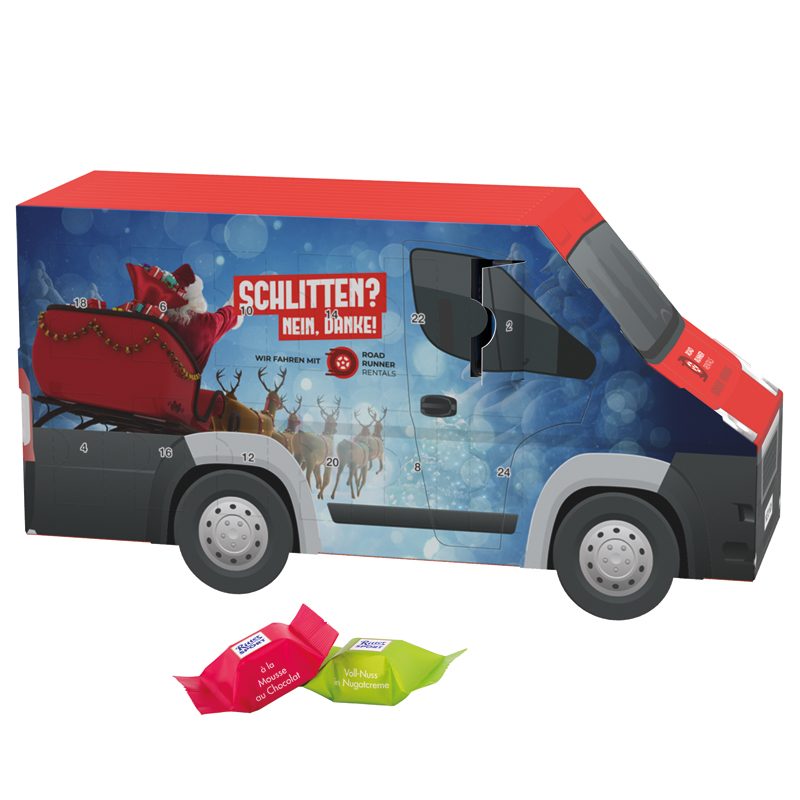 Adventskalender Transporter, Ritter SPORT Schokowürfel