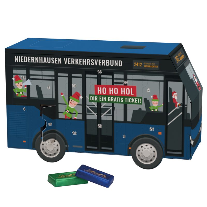 Adventskalender Bus, Lindt Schokotäfelchen
