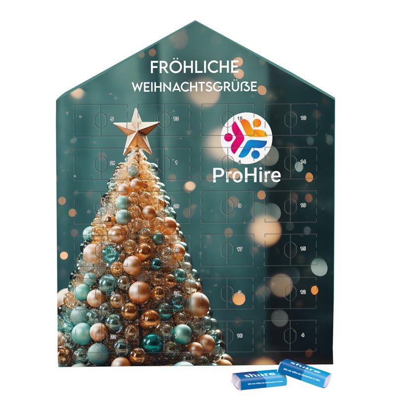Täfelchen Adventskalender Haus, share Napolitain