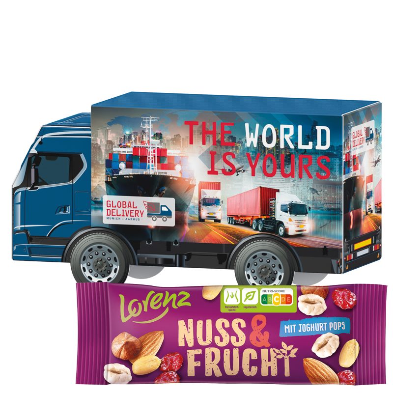 3D-Präsent LKW, Lorenz Nuss & Frucht