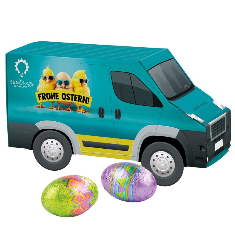 3D-Präsent Transporter, Klett Schoko-Ostereier
