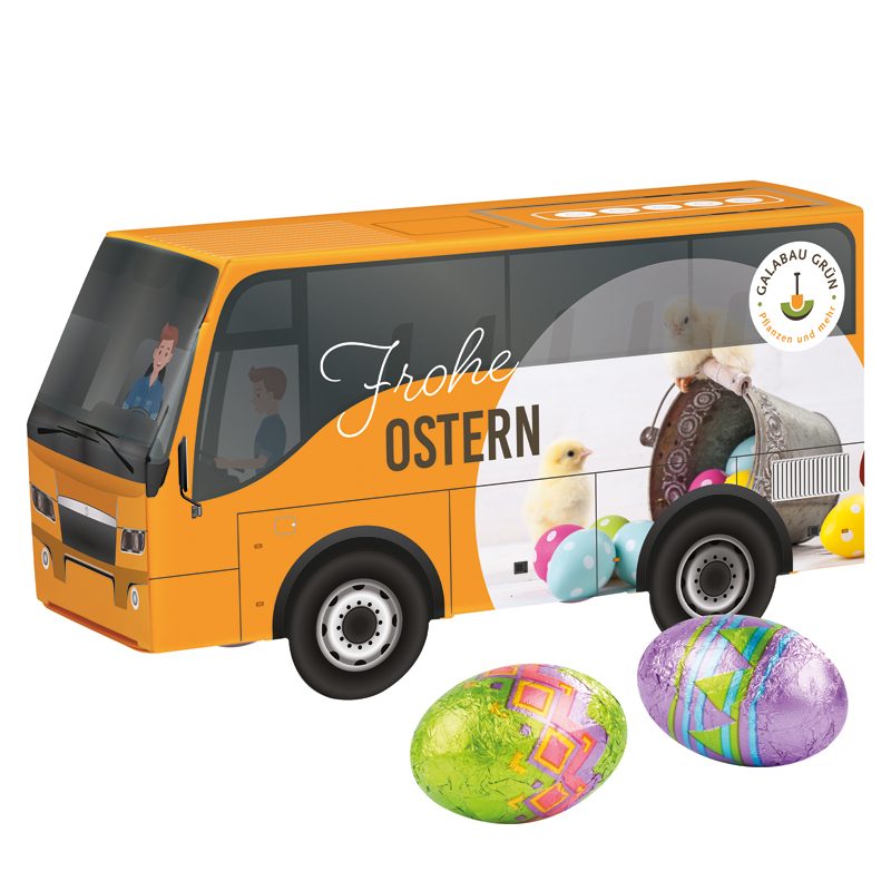 3D-Präsent Bus, Klett Schoko-Ostereier