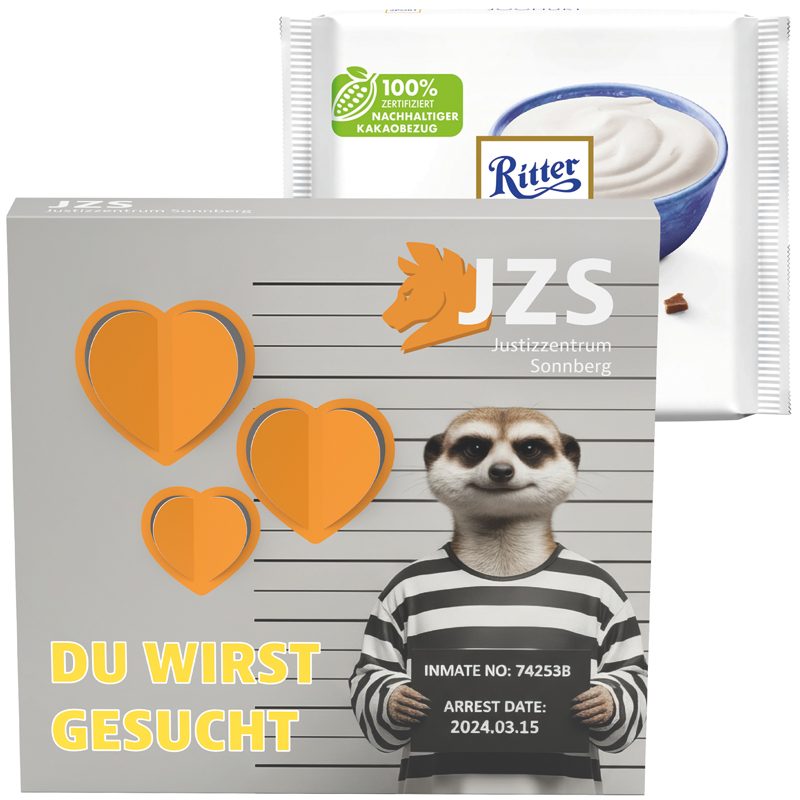 Präsentbox Premium, 3D-Herz, Ritter SPORT Joghurt Schokolade