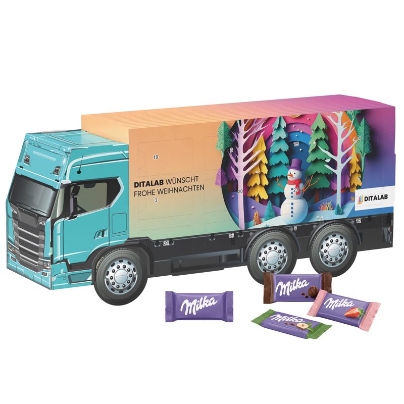 Adventskalender LKW long, Milka Schokotäfelchen