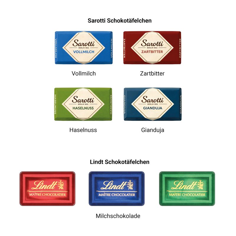 Premium Tisch Adventskalender Flip Cover Eco Hochformat Lindt Schokotäfelchen