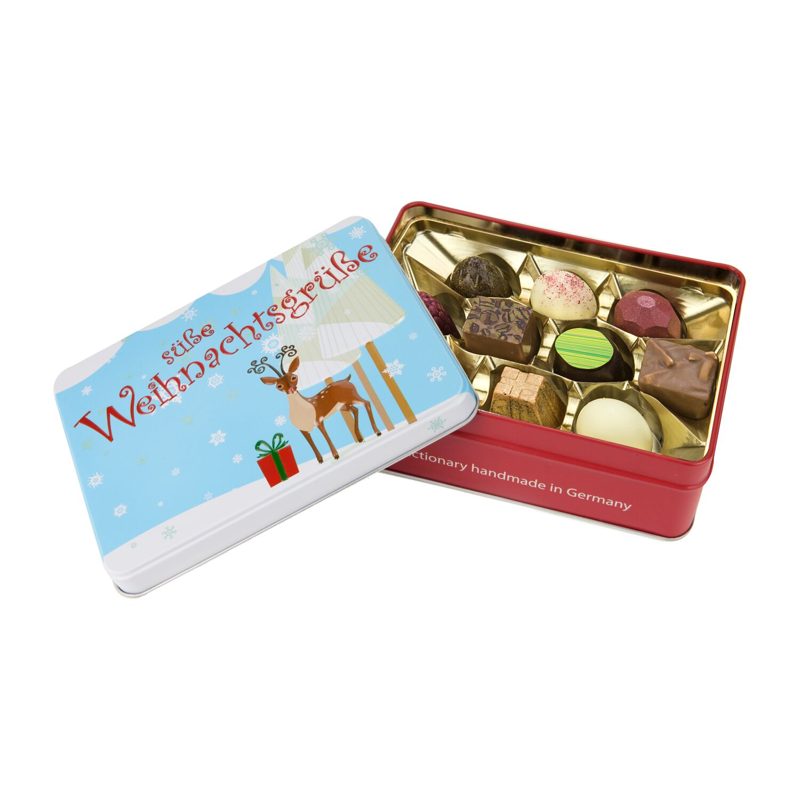 Süße Weihnachtsgrüße - Pralinendose mit 125 g – weitere Ansicht