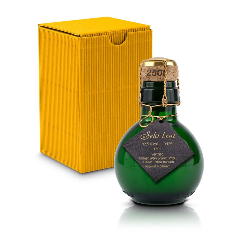 Kleinste Sektflasche der Welt! schwarzer Anhänger - Inklusive