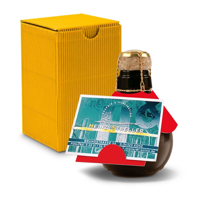Kleinste Sektflasche der Welt! Visitenkarteneinschub - Inklusive