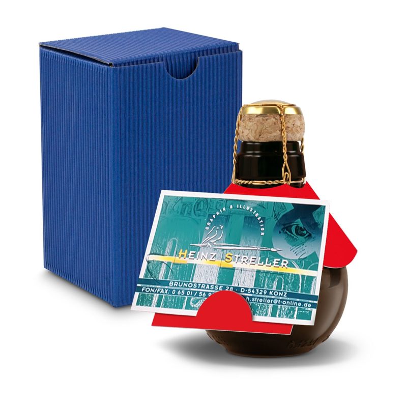 Kleinste Sektflasche der Welt! Visitenkarteneinschub - Inklusive