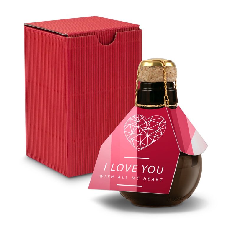 Kleinste Sektflasche der Welt! I love u - Inklusive Geschenkkarton in