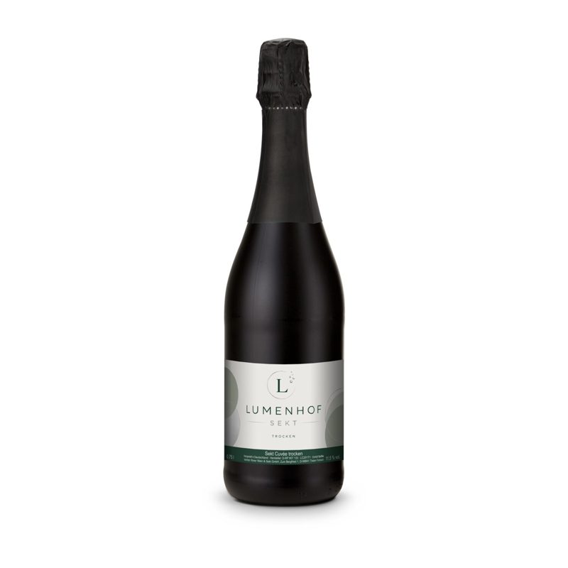 Sekt Cuvée - Flasche schwarz - Kapselfarbe Schwarz, 0,75 l