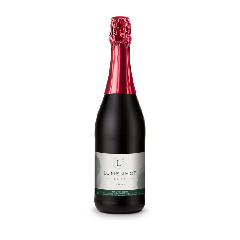Sekt Cuvée - Flasche schwarz - Kapselfarbe Rot, 0,75 l