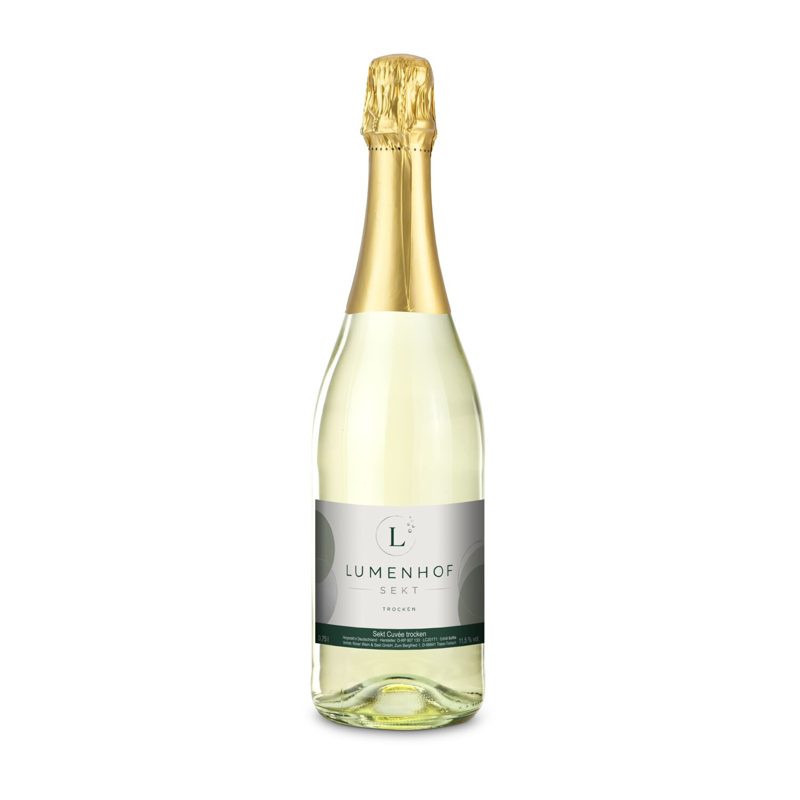 Sekt Cuvée - Flasche klar - Kapselfarbe Gold, 0,75 l